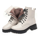 Ankle Boots Woman Winter 2023 Elegant Snow Platform Shoes Ladies Boots Short Leather Botins Free Shipping Large Size
