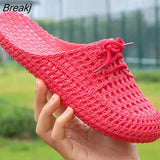 New Women's Flat Sandals Shoes Summer Slippers Hollow Out Casual Shoes Beach Outdoor Comfortable Closed Toe