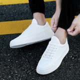 All-Match Men's Soft-Soled Comfortable Casual White Shoes Solid Color Non-Slip Wear-Resistant Vulcanized Shoes for
