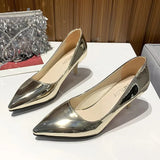 Women's Pumps Shoes Microfiber High Heels Women Pointed Toe Luxury Lady Gold Silver Office Valentine Shoes Plus