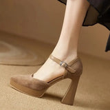 Women's Summer Footwear Stripper Shoes for Woman 2023 Sandals Evening Platform Pointed Toe Super High Heel Block Chunky Heels
