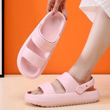 2023 Summer Thick Platform Cloud Slippers Women Green EVA Soft Sole Sandals Woman Comfort Non Slip Home Slides