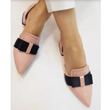2023 Women's Single Shoes Low Thick Heel Pointed Sandals Handmade Women's Shoes Spring Autumn Plus Size Loafers