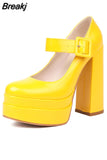 Dropship 2023 Spring Summer Platform Woman Mary Janes Shoes Pumps Elegant Office Lady Woman Shoes Pumps Big Size