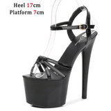 Stripper Heels Shoes For women Open Toe Sandals Girls Shoe for Party Club Women Sexy Show Sandals High Heels Red