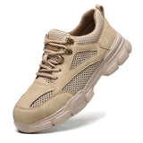 Safety Work Shoes Steel Toe Kevlar Puncture-Proof Anti-Smashing Men Ankle Boots Protective Sneakers Casual Leather