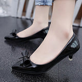 Ladies Low Heel Shoes Spring Leather Pointed Toe Shoes Woman Slip on Dress Shoes Zapatos Mujer Ladies Boat Shoes