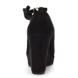 Queen High Heels Fashion Wedges Ladies Platform Buckle Bowtie Pumps For Woman Plus Size Wedding