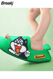 Cute Dog Thick Sole Soft Women Sandals Bathroom Beach Indoor Outdoor Men Slides 2023 New Summer Women's Home