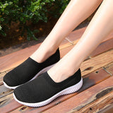Breakj Spring New Flying Women's Shoes For The Elderly Walking Shoes Light Flat Leisure Shoes Comfortable Lazy