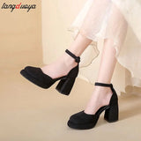 New High Heels Women Mary Janes Lolita Shoes Thick Platform Shoes Sandals Pumps Summer Party Ladies Shoes Mujer