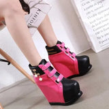 New Winter Muffin Bottom Short Tube Boots Thick Bottom Heightening Wedges Heels Women's Shoes Slope Heel Plush