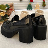 New Anti-skid Casual Thick Heel Slip-on Shoe Black Thick Heel Women's High Heels Lolita Style Sexy Women's Office