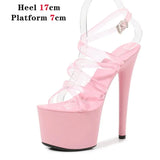New Brand Women Sandals Summer Shoes Sexy Thick High Heels Platform Dress Party Wedding Shoes Woman Pumps Stripper