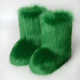 and The United States In The Tube 2023 New Casual Women's Shoes Fox Fur Boots Plus Velvet Anti-ski Boots Botas Para