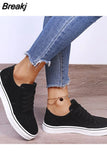 Up Ladies Flat Shoes 2023 New Spring Autumn Vulcanized Shoes Fashion Women's Sneakers Light Fashion Solid Color Lace