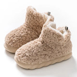 Women Warm Fur Slippers Winter New Thickened Cotton Shoes Indoor Outdoors Female Anti-slip Plush Snow Boots Fluffy