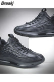 Alligator pattern Men Sneakers Lace Up Casual Platform Vulcanized Shoes Male Anti-slip Running Zapatillas