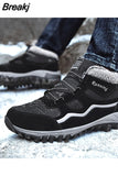 Men Warm Plush Snow Boots Non-Slip Men Work Cotton Shoes Couple Cotton Shoes Fashion Casual Walking Sneakers Man