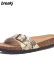 2023 New Fashion Summer Cork Slipper Women Casual Beach Mixed Color Flip Flops Slides