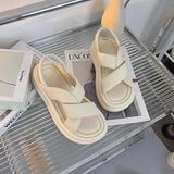 Cross Open-toed Sandals Women's 2024 Summer New Thick Sole Fashion Beach Roman