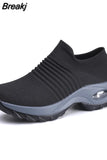 Women's Casual Sneakers Summer Comfort Mesh Running Shoes Breathable Cushion Black Sneakers for Women 2023 Student
