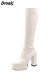 Platform Women Ankle Boots 2023 Antumn Winter Brand Design Heart Office Lady Comfy Women Modern Boots Shoes Bige Size