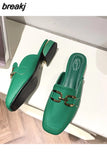Women Summer Flip Flops Chain Square Toe Slippers Sandals Shoes Woman Casual Slides Mules Babouche Slippers Shoes