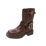 Ankle Boots Soft Leather Women Boots Thick Highs Ladies Shoes Autumn Winter Zipper Woman Boots Black