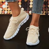 Breathable Knitted Sport Sneakers Women 2023 Autumn Plus Size Soft Soft Walking Shoes Ladies Slip On Mesh Casual
