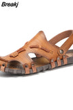 new Baotou cross border large men's Handmade casual sandals non slip outdoor beach vacation dual purpose