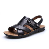 Summer New Men's Genuine Leather Sandals Men's Fashion Leather Beach Shoes Plus Size Casual Sandals Slippers for