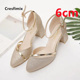 Hauts Talons Women Classic White Pu Leather Buckle Strap High Heel Shoes Lady Casual Black High Heels Sexy Shoes