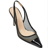 Breakj Ziran's New Fine Back Empty Single-Shoe Women 2025 Summer Buckle With Net Tips Sexy High