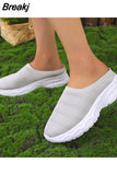 for Women 2023 Outdoor Breathable Women's Vulcanize Shoes Thick Bottom Walking Shoe Easy Put on Slippers Slip-on