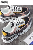 Women Casual Shoes Lovers Leather Dad Platform Chunky Sneakers Harajuku Flat Thick Sole Tenis Wedge White Basket