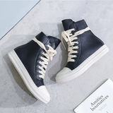 Shoes High-top Canvas Shoes Women All-match Casual Shoes Lace-up Sneakers Men Flat Platform Shoes Zipper Vulcanized