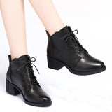 Women's Shoes Luxury Chelsea Boot Women Leather Boot Chunky Winter Shoe Platform Ankle Boots Thick Heel Brand