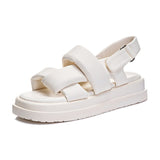 Platform Sandals Woman Summer 2023 Trend Pumps Elegant Medium Heel Women's Shoes Flats Party Chunky Luxury Sandal