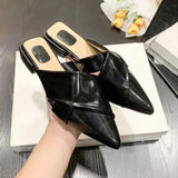 Summer Slippers Women Flip Flops New Casual Indoor Slides Pointed Toe Low Heel Female Shoes Ladies Outside Mules