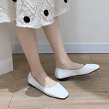 Shoes Women 2024 Spring Model New Flat Korean Version Square Mouth Fairy Shoes Grandma Shoes Shallow Women's Shoes Pregnant Women Bean