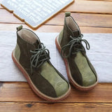 Retro Suede Thick-Soled Big Head Doll Shoes Autumn Winter Handmade Casual Short Boots Women Boots Harajuku Ankle