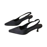 High-Heeled Women's Sharp Head Thin Heel 2025 Spring And Autumn New Baotou Sandals Retro Small Scented Fairy