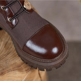 Women Boots Spring Winter Shoes Fashion Design Shoes Platform Boots Brown Black Leather Botas Button Ankle Boots