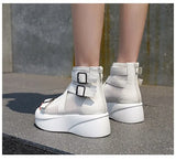 Wedge Lace Denim Women's Heel Shoe Thick Open Toe Female Sandal Espadrilles Platform 2023 Summer Muffins shoe Med Comfy