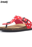 2023 New Women Print Cork Flip Flops Slipper Casual Summer Beach Outside Non-slip Slides