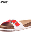 2023 New Fashion Summer Outside Cork Slipper Women Casual Beach Mixed Color Slides