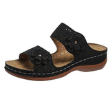 Flower Wedges Slippers for Women Summer Casual Slip On Platform Sandals Woman Comfortable Non Slip Flip Flops Plus