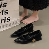 Breakj Women In The Autumn Of 2025 New French Pointed Light-Pointed Mary Jane Shoes With Thick