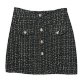 Small Scented Coarse Flowers, The Short Skirt 2022 Autumn And Winter Korean Version Of The Small Man A-Word Bag Hip Lattice Half-Dress